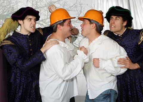 Jason Robertson, Justin Brown, Jerod Brown and Michael Glenn in 'Comedy of Errors.' (Photo by Jeff Thomas.) 